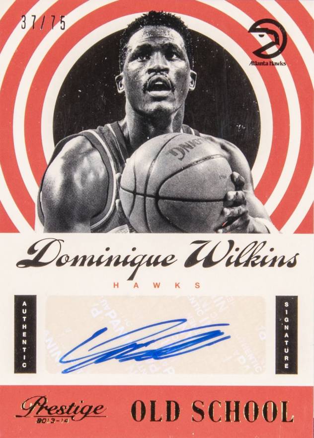 2013 Panini Prestige Old School Signatures Dominique Wilkins #11 Basketball Card