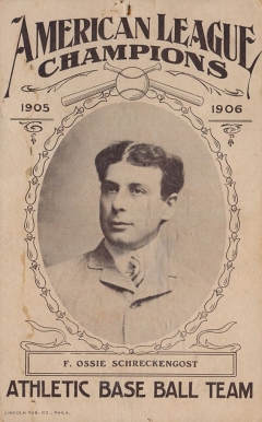 1906 Lincoln Philadelphia A's Postcards Ossee Schreckengost #18 Baseball Card