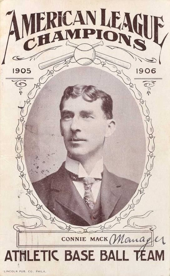 1906 Lincoln Philadelphia A's Postcards Connie Mack #12 Baseball Card
