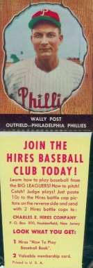 1958 Hires Root Beer Wally Post #14 Baseball Card