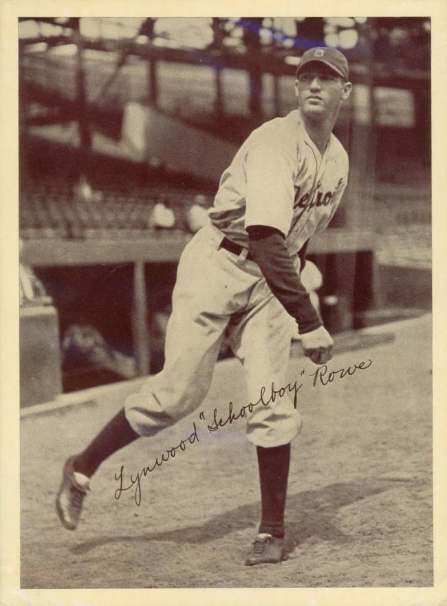 1936 Glossy Finish & Leather Lynwood "Schoolboy" Rowe # Baseball Card