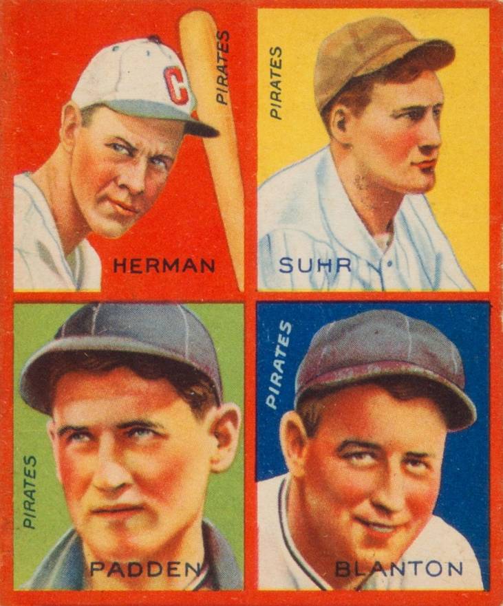 1935 Goudey 4-in-1 Blanton/Herman/Padden/Suhr # Baseball Card