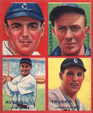 1935 Goudey 4-in-1 Averill/Hildebrand/Trosky # Baseball Card