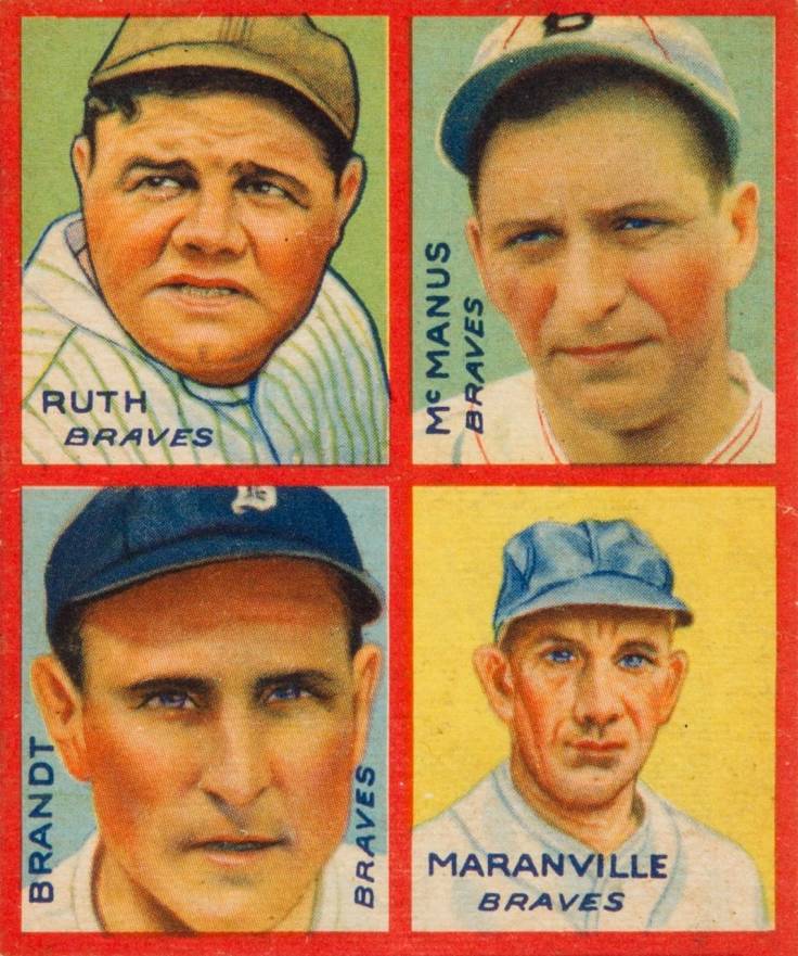 1935 Goudey 4-in-1 Brandt/Maranville/McManus/Ruth # Baseball Card
