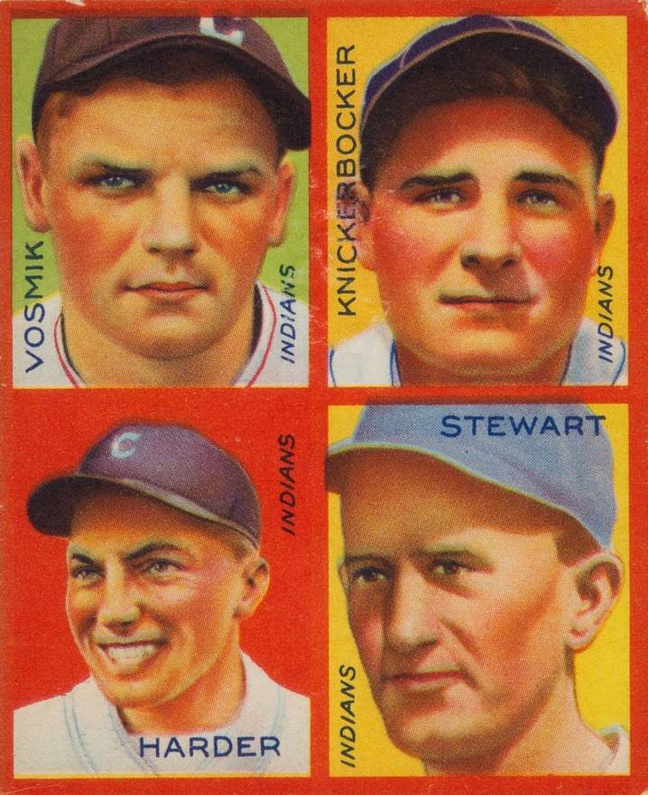 1935 Goudey 4-in-1 Harder/Knickerbocker/Stewart/Vosmik # Baseball Card