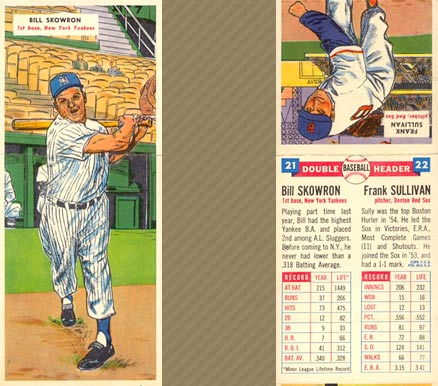 1955 Topps Doubleheaders Skowron/Sullivan #21/22 Baseball Card