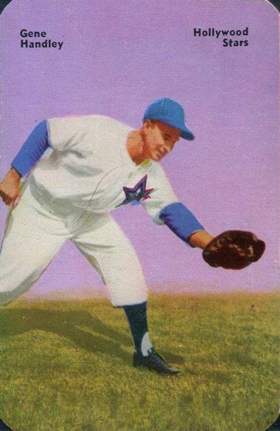 1952 Mother's Cookies Gene Handley #7 Baseball Card