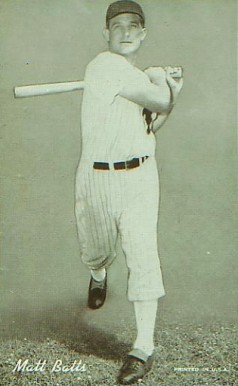 1947 Exhibits 1947-66 Matt Batts # Baseball Card
