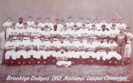 1947 Exhibits 1947-66 Dodgers Team 1952 # Baseball Card