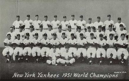1947 Exhibits 1947-66 Yankees Team 1951 # Baseball Card