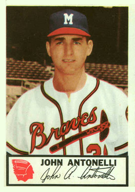 1953 Johnston Cookies Braves John Antonelli #2 Baseball Card