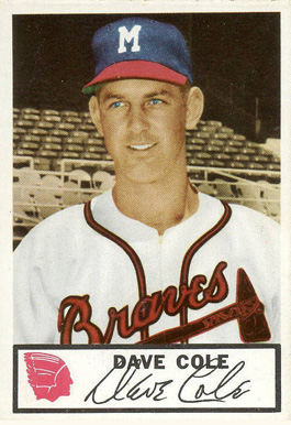 1953 Johnston Cookies Braves Dave Cole #6 Baseball Card