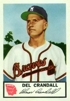 1953 Johnston Cookies Braves Del Crandall #15 Baseball Card
