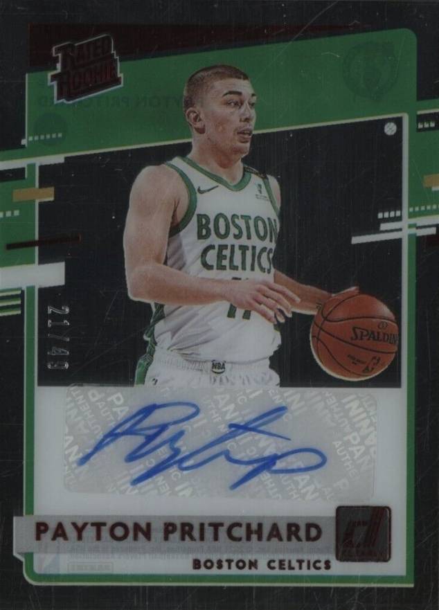 2020 Panini Clearly Donruss Rated Rookie Autographs Payton Pritchard #PTP Basketball Card