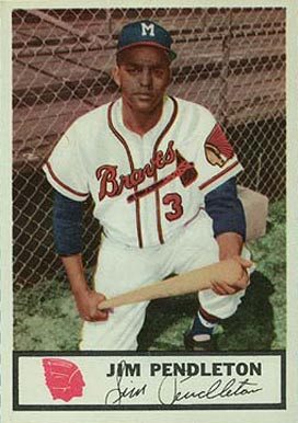 1955 Johnston Cookies Braves Jim Pendleton #3 Baseball Card