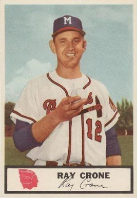 1955 Johnston Cookies Braves Ray Crone #12 Baseball Card