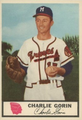 1955 Johnston Cookies Braves Charlie Gorin #15 Baseball Card