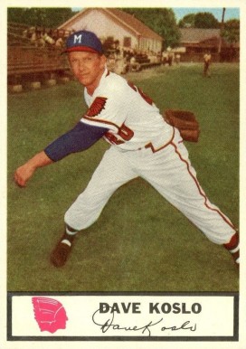 1955 Johnston Cookies Braves Dave Koslo #20 Baseball Card
