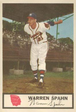 1955 Johnston Cookies Braves Warren Spahn #21 Baseball Card