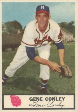 1955 Johnston Cookies Braves Gene Conley #22 Baseball Card