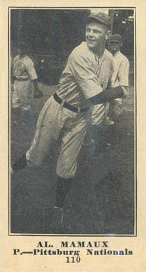 1916 Sporting News Al. Mamaux #110 Baseball Card