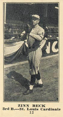 1916 Sporting News Zinn Beck #12 Baseball Card