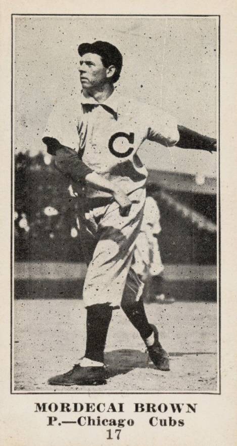 1916 Sporting News Mordecai Brown #17 Baseball Card