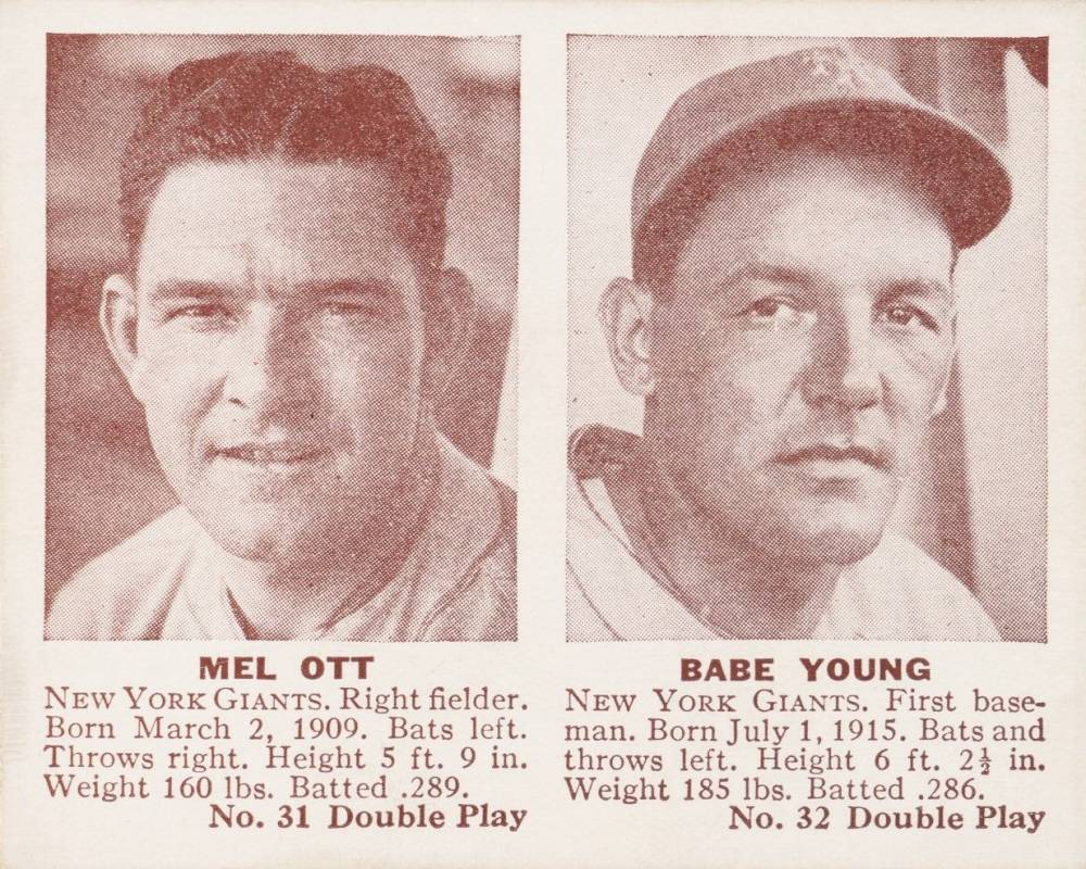 1941 Double Play Ott/Young #31/32 Baseball Card