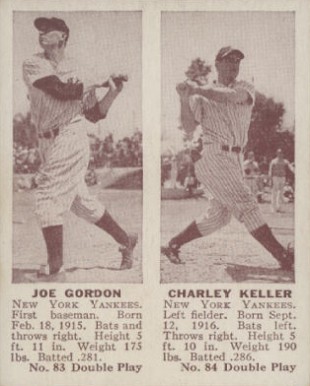 1941 Double Play Gordon/Keller #83/84 Baseball Card