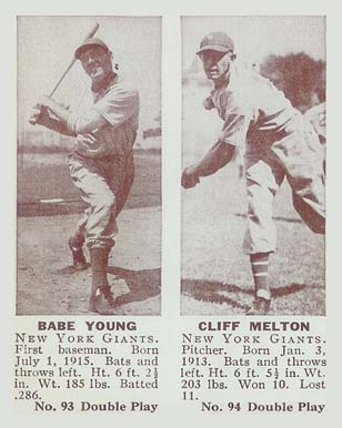 1941 Double Play Young/Melton #93/94 Baseball Card