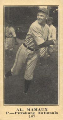 1916 Sporting News & Blank Al. Mamaux #107 Baseball Card