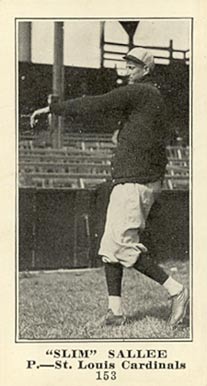 1916 Sporting News & Blank Slim Sallee #153 Baseball Card