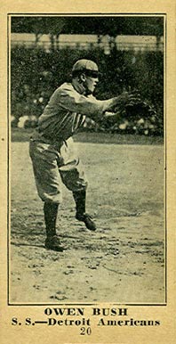 1916 Sporting News & Blank Owen Bush #20 Baseball Card