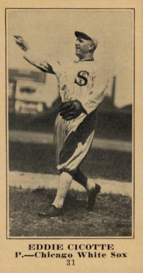 1916 Sporting News & Blank Eddie Cicotte #31 Baseball Card