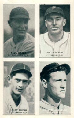1935 Exhibits Four-on-one Bush/Traynor/Vaughan/Waner # Baseball Card