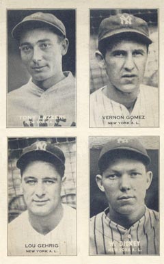 1935 Exhibits Four-on-one Dickey/Gehrig/Gomez/Lazzeri # Baseball Card