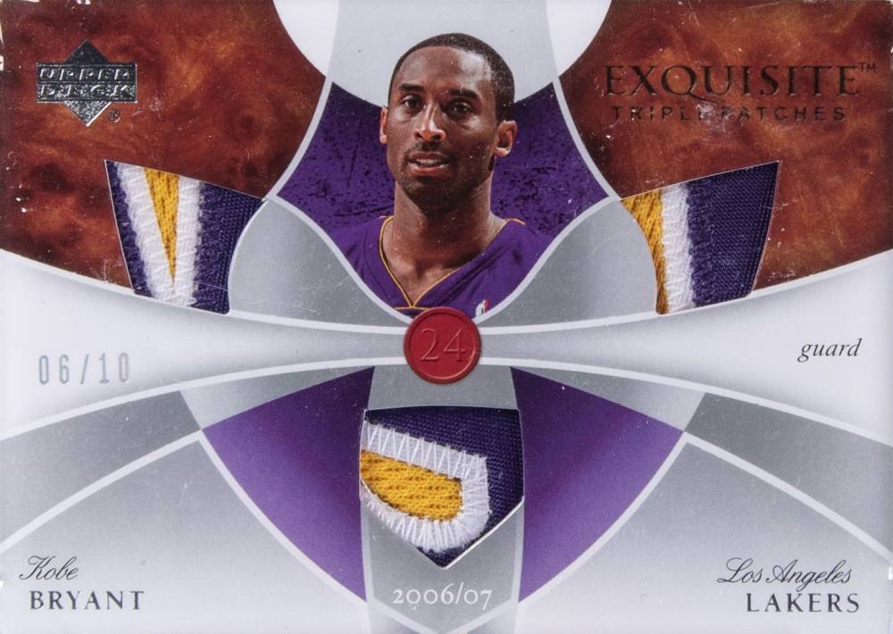 2007 Upper Deck Exquisite Collection Triple Patches Kobe Bryant #KB Basketball Card