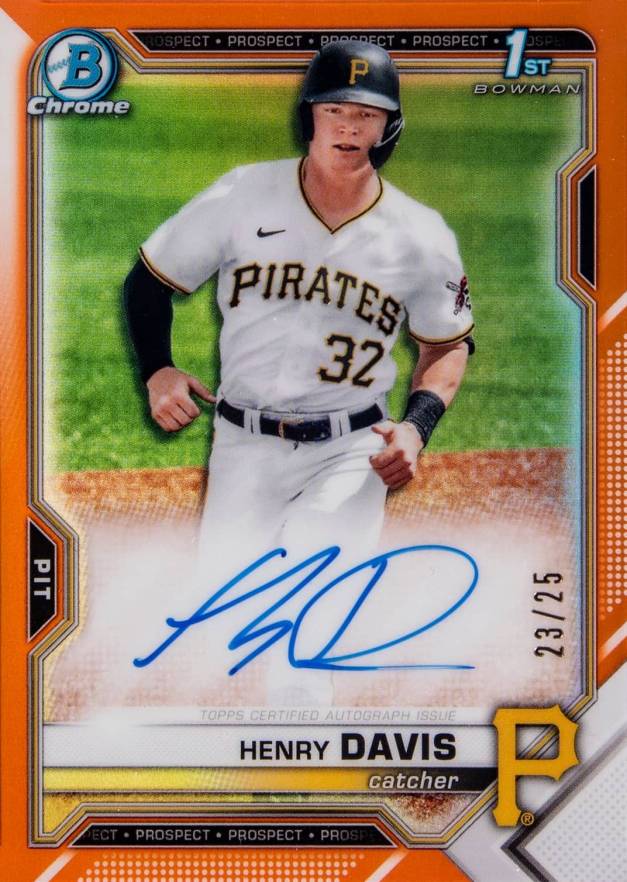 2021 Bowman Draft Chrome Draft Pick Autographs Henry Davis #CDAHD Baseball Card