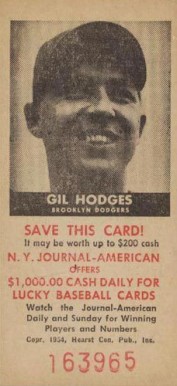 1954 N.Y. Journal-American Gil Hodges # Baseball Card