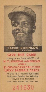 1954 N.Y. Journal-American Jackie Robinson # Baseball Card