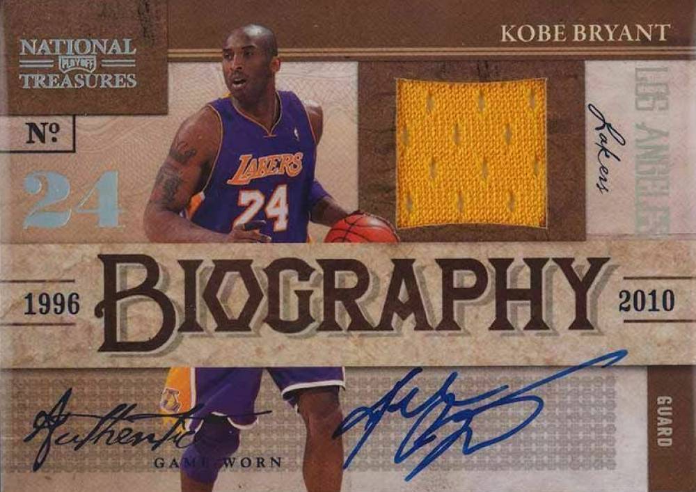 2009 Playoff National Treasures Biography Materials Autographs Kobe Bryant #1 Basketball Card