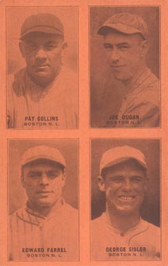 1929 Exhibits Four-on-one Collins/Dugan/Farrel/Sisler #16 Baseball Card
