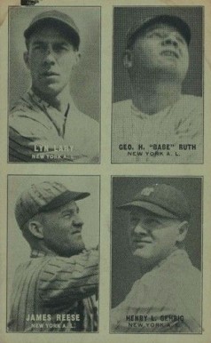 1931 Exhibits Four-on-one (31-32) Gehrig/Lary/Reese/Ruth #27 Baseball Card