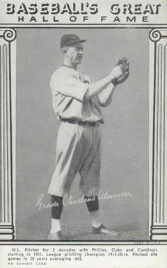 1948 Baseball's Great Hall of Fame Exhibits Grover Cleveland Alexander # Baseball Card
