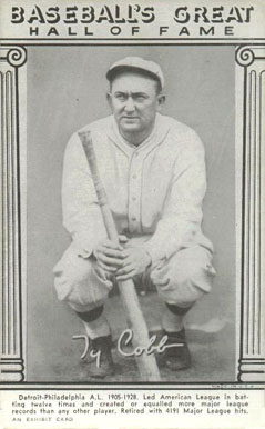 1948 Baseball's Great Hall of Fame Exhibits Ty Cobb # Baseball Card