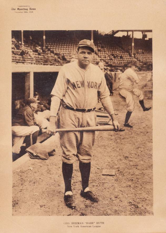 1926 Sporting News Supplements Babe Ruth # Baseball Card