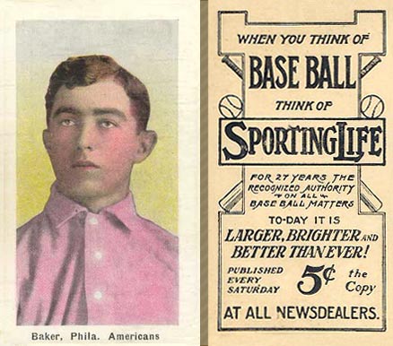 1910 Sporting Life Baker, Phila. Americans # Baseball Card