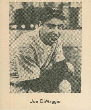 1947 Sports Exchange Baseball Miniatures-Hand Cut Joe DiMaggio # Baseball Card