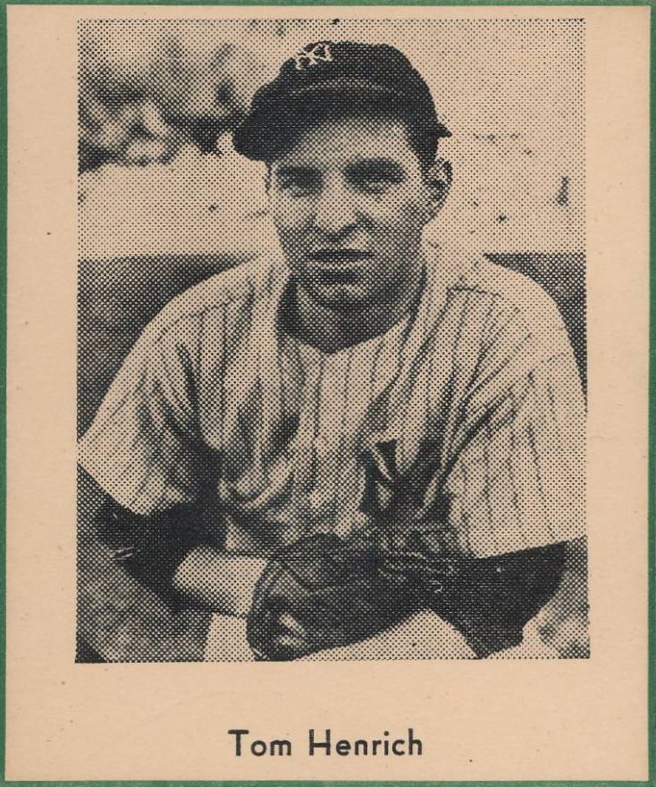 1947 Sports Exchange Baseball Miniatures-Hand Cut Tommy Henrich # Baseball Card