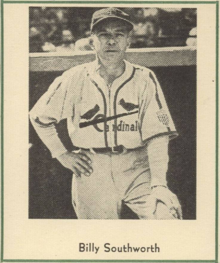 1947 Sports Exchange Baseball Miniatures-Hand Cut Billy Southworth # Baseball Card
